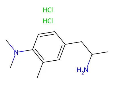 Phenethylamine, alpha,3-dimethyl-4-dimethylamino-, dihydrochloride structure