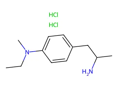 4-(2-Aminopropyl)-N-ethyl-N-methylaniline--hydrogen chloride (1/2) structure