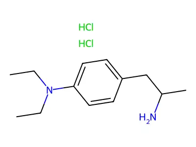 4-(2-Aminopropyl)-N,N-diethylaniline--hydrogen chloride (1/2) structure