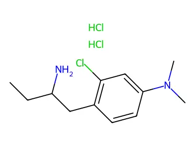 4-(2-Aminobutyl)-3-chloro-N,N-dimethylaniline--hydrogen chloride (1/2) structure