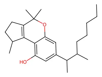 1,2,3,4-Tetrahydro-7-(1,2-dimethylheptyl)-1,4,4-trimethylcyclopenta(c)(1)benzopyran-9-ol structure