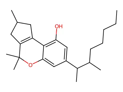 1,2,3,4-Tetrahydro-7-(1,2-dimethylheptyl)-2,4,4-trimethylcyclopenta(c)(1)benzopyran-9-ol structure