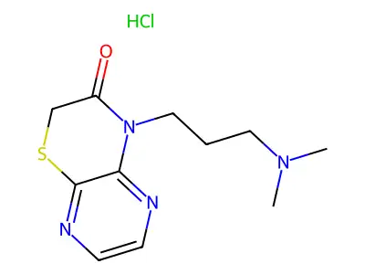 2H-Pyrazino(2,3-b)-1,4-thiazin-3(4H)-one, 4-(3-(dimethylamino)propyl)-, monohydrochloride structure