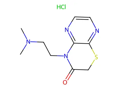 2H-Pyrazino(2,3-b)-1,4-thiazin-3(4H)-one, 4-(2-(dimethylamino)ethyl)-, monohydrochloride structure