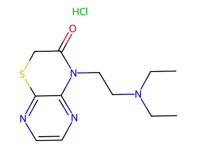 2H-Pyrazino(2,3-b)-1,4-thiazin-3(4H)-one, 4-(2-(diethylamino)ethyl)-, monohydrochloride structure