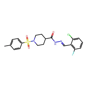 N'-[(2-Chloro-6-fluorophenyl)methylidene]-1-(4-methylbenzene-1-sulfonyl)piperidine-4-carbohydrazide structure