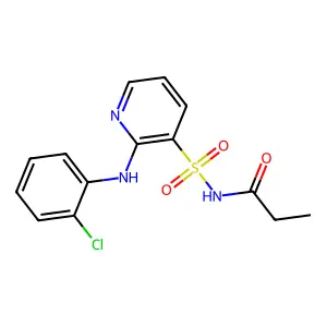 2-(2-chloroanilino)-N-propionyl-3-pyridinesulfonamide structure