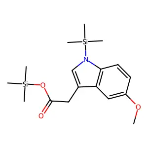 1H-Indole-3-acetic acid, 5-methoxy-1-(trimethylsilyl)-, trimethylsilyl ester structure