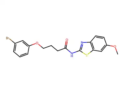 4-(3-bromophenoxy)-N-(6-methoxy-1,3-benzothiazol-2-yl)butanamide structure