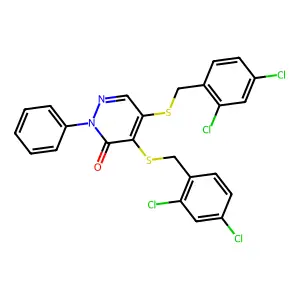 4,5-Bis((2,4-dichlorobenzyl)thio)-2-phenyl-3(2H)-pyridazinone structure