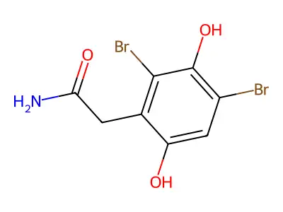 2-(2,4-Dibromo-3,6-dihydroxyphenyl)acetamide structure