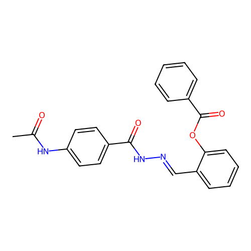 Benzoic acid, 4-(acetylamino)-, ((2-(benzoyloxy)phenyl)methylene)hydrazide structure