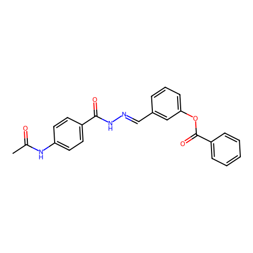 Benzoic acid, 4-(acetylamino)-, ((3-(benzoyloxy)phenyl)methylene)hydrazide structure
