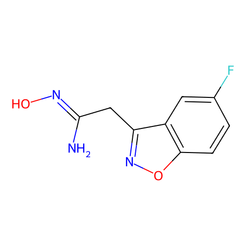 2-(5-fluoro-1,2-benzoxazol-3-yl)-N'-hydroxyethanimidamide structure