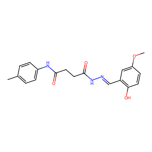 N'-[(2-hydroxy-5-methoxyphenyl)methylideneamino]-N-(4-methylphenyl)butanediamide structure