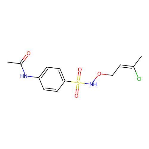 N-[4-({[(2Z)-3-chlorobut-2-en-1-yl]oxy}sulfamoyl)phenyl]acetamide structure