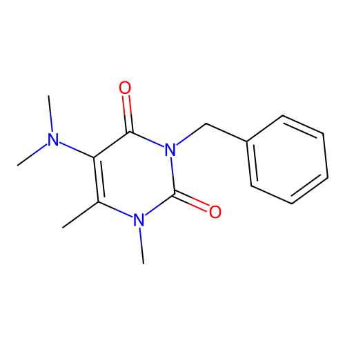 Uracil, 3-benzyl-1,6-dimethyl-5-dimethylamino- structure