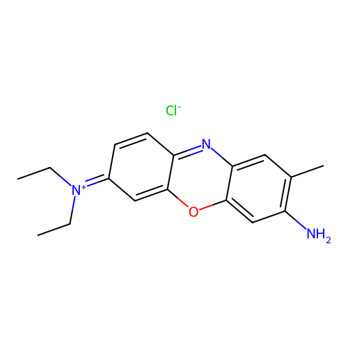 3-Amino-7-(diethylamino)-2-methylphenoxazin-5-ium chloride structure