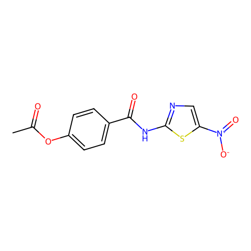 [4-[(5-Nitro-1,3-thiazol-2-yl)carbamoyl]phenyl] acetate structure