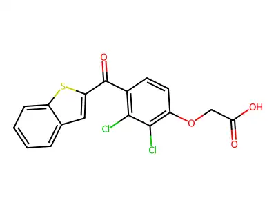 Acetic acid, (4-(benzo(b)thien-2-ylcarbonyl)-2,3-dichlorophenoxy)- structure
