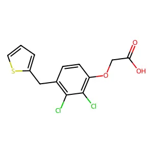 Acetic acid, (2,3-dichloro-4-(2-thienylmethyl)phenoxy)- structure