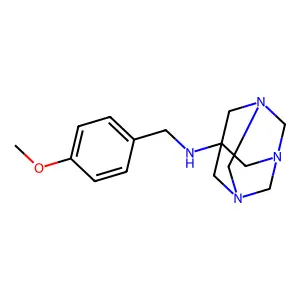 N-(4-methoxybenzyl)-1,3,5-triazaadamantan-7-amine structure
