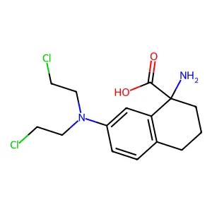 1-Amino-7-(bis(2-chloroethyl)amino)-1,2,3,4-tetrahydro-1-naphthoic acid structure