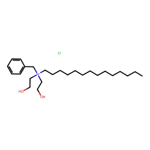 Benzenemethanaminium, N,N-bis(2-hydroxyethyl)-N-tetradecyl-, chloride (1:1) structure