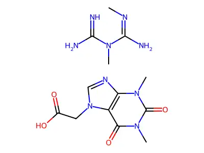 1,1'-Dimethylbiguamide theophylline-7-acetate structure