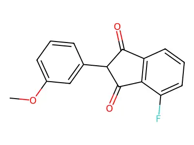 1,3-Indandione, 4-fluoro-2-(m-methoxyphenyl)- structure