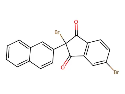 2,5-Dibromo-2-(beta-naphthyl)indan-1,3-dione structure