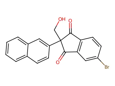 1,3-Indandione, 5-bromo-2-hydroxymethyl-2-(2-naphthyl)- structure