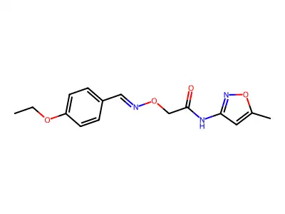 2-[(4-ethoxyphenyl)methylideneamino]oxy-N-(5-methyl-1,2-oxazol-3-yl)acetamide structure