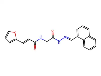 3-(furan-2-yl)-N-[2-[2-(naphthalen-1-ylmethylidene)hydrazinyl]-2-oxoethyl]prop-2-enamide structure