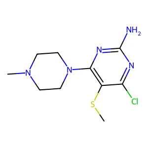 4-Chloro-6-(4-methyl-1-piperazinyl)-5-(methylthio)-2-pyrimidinamine structure