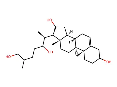 Cholest-5-ene-3,22,26-tetrol structure