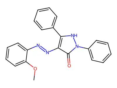 (4Z)-1,3-diphenyl-1H-pyrazole-4,5-dione 4-[(2-methoxyphenyl)hydrazone] structure
