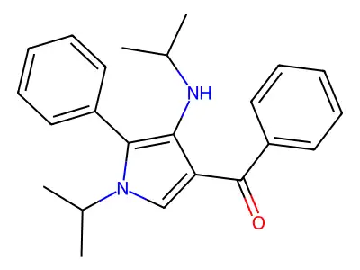 Phenyl-[5-phenyl-1-propan-2-yl-4-(propan-2-ylamino)pyrrol-3-yl]methanone structure