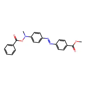Benzoic acid, p-((p-(benzoyloxymethylamino)phenyl)azo)-, methyl ester structure