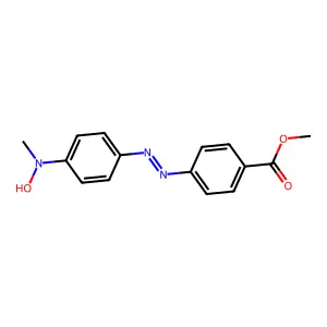 BENZOIC ACID, p-((p-(METHYLHYDROXYAMINO)PHENYL)AZO)-, METHYL ESTER structure