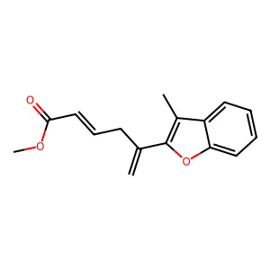 methyl 5-(3-methyl-1-benzofuran-2-yl)hexa-2,5-dienoate structure