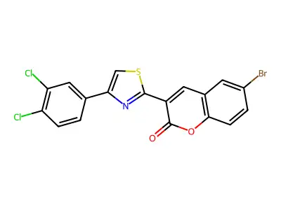 6-Bromo-3-[4-(3,4-dichlorophenyl)-1,3-thiazol-2-yl]chromen-2-one structure