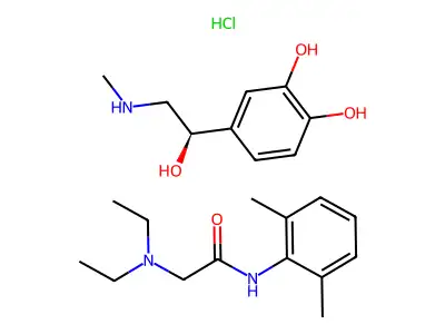 Epinephrine mixture with lidocaine hydrochloride structure