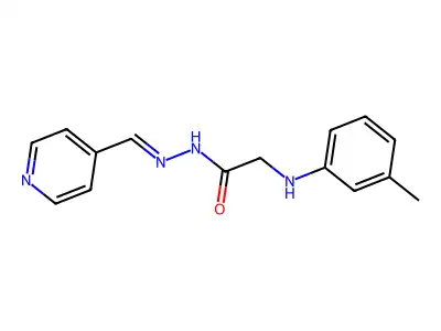 2-(3-methylanilino)-N-(pyridin-4-ylmethylideneamino)acetamide structure