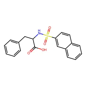 (2S)-2-[(2-naphthylsulfonyl)amino]-3-phenylpropanoic acid structure