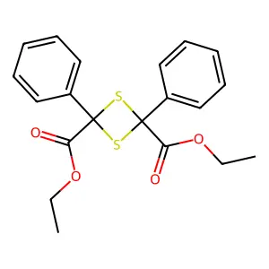 diethyl 2,4-diphenyl-1,3-dithietane-2,4-dicarboxylate structure