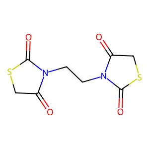 3-[2-(2,4-Dioxo-1,3-thiazolidin-3-yl)ethyl]-1,3-thiazolidine-2,4-dione structure