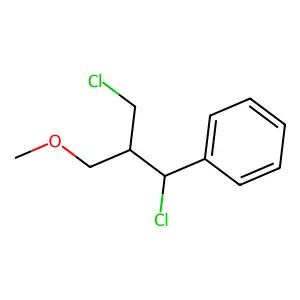 Benzene, [1-chloro-2-(chloromethyl)-3-methoxypropyl]- structure