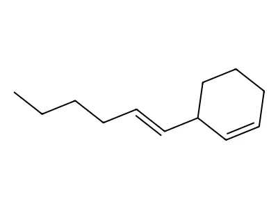 Cyclohexene, 3-(1-hexenyl)-, (E)- structure