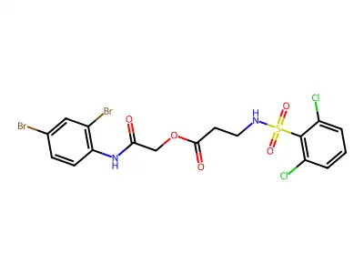 [2-(2,4-dibromoanilino)-2-oxoethyl] 3-[(2,6-dichlorophenyl)sulfonylamino]propanoate structure
